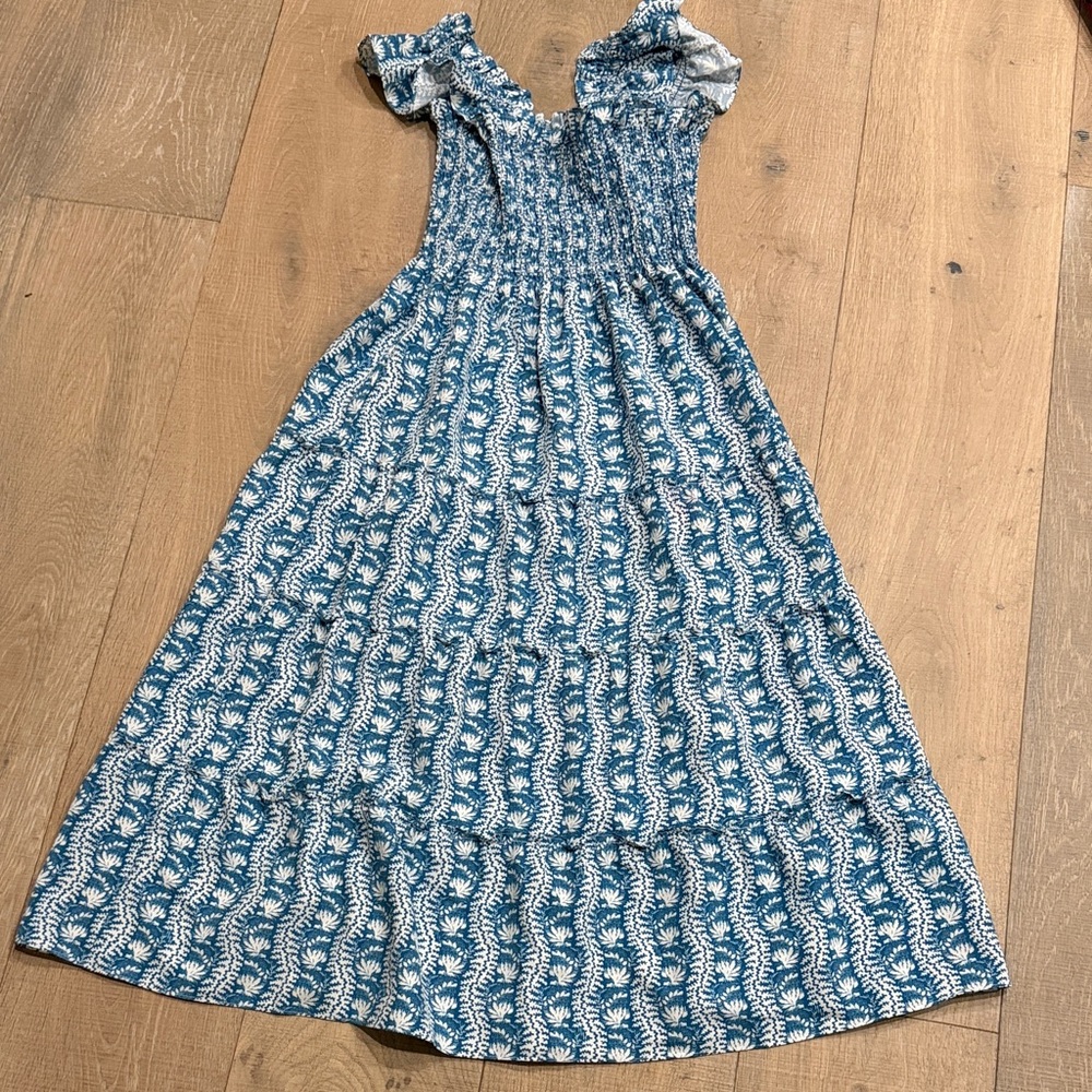 Hill House Light Blue Patterned Nap Dress
